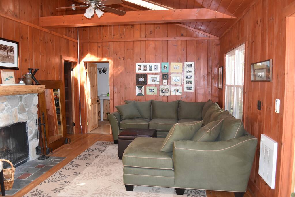 Living room with fireplace