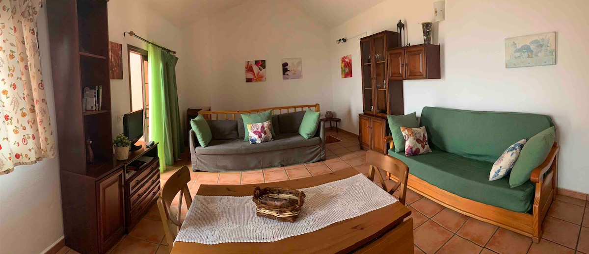 El salón comedor cuenta con 2 sofás cama. Caben 3 personas.
