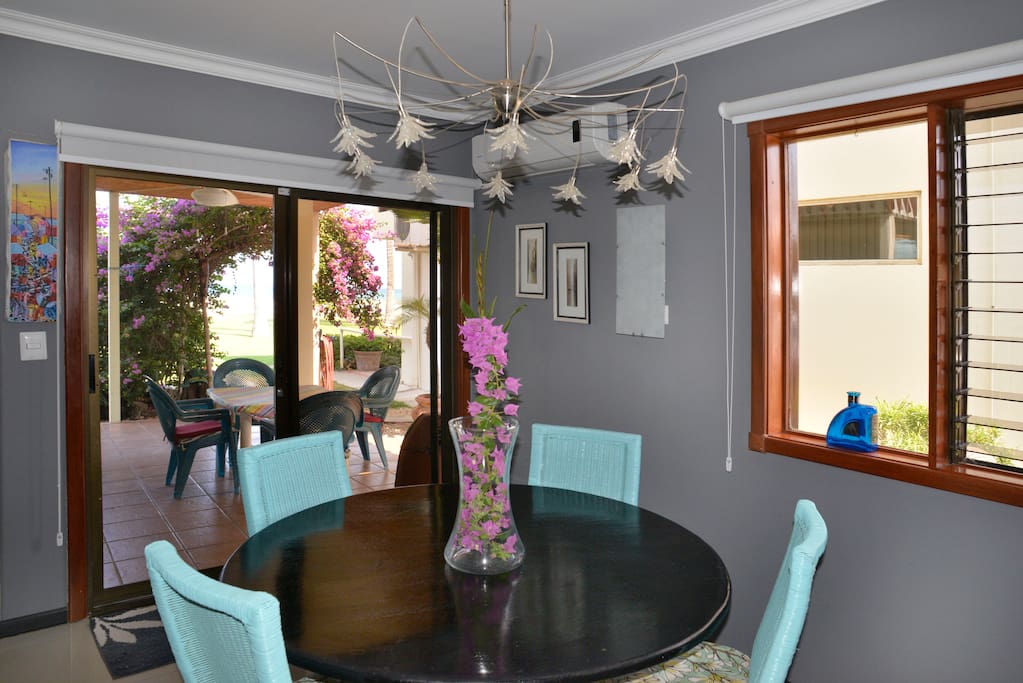 Dining room. Patio doors lead out to private patio