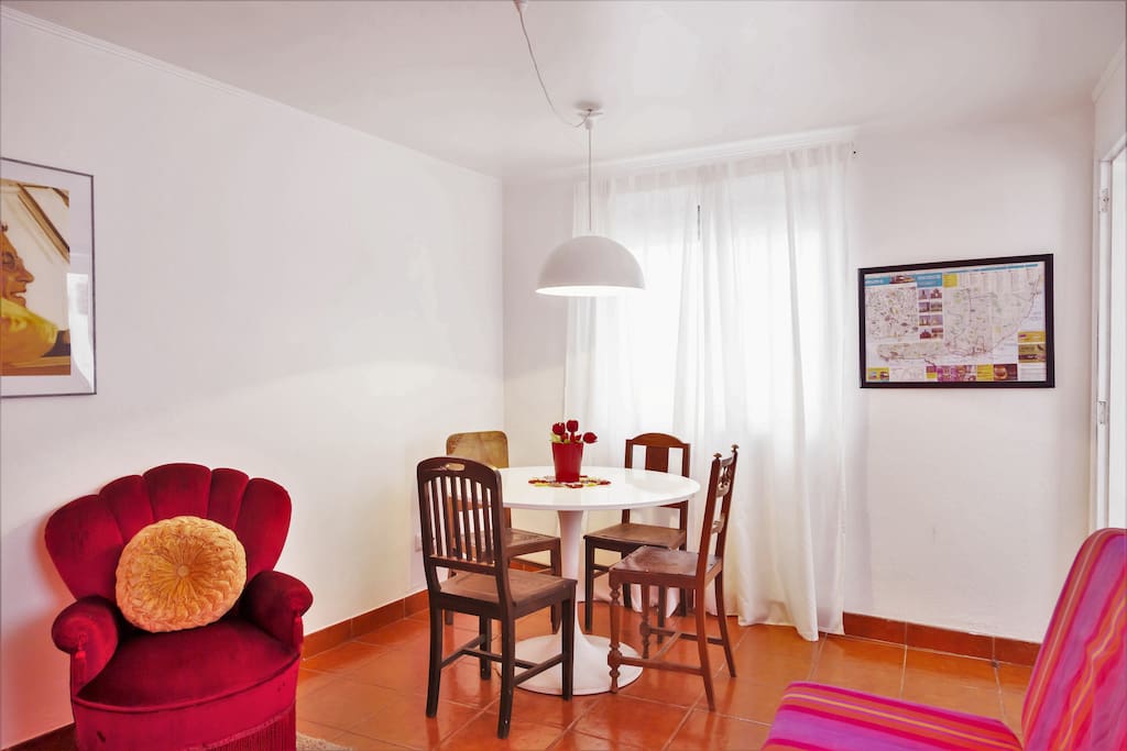 Living room with double bed sofa