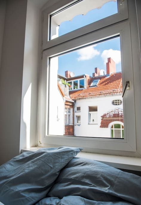View over the courtyard from the bedroom