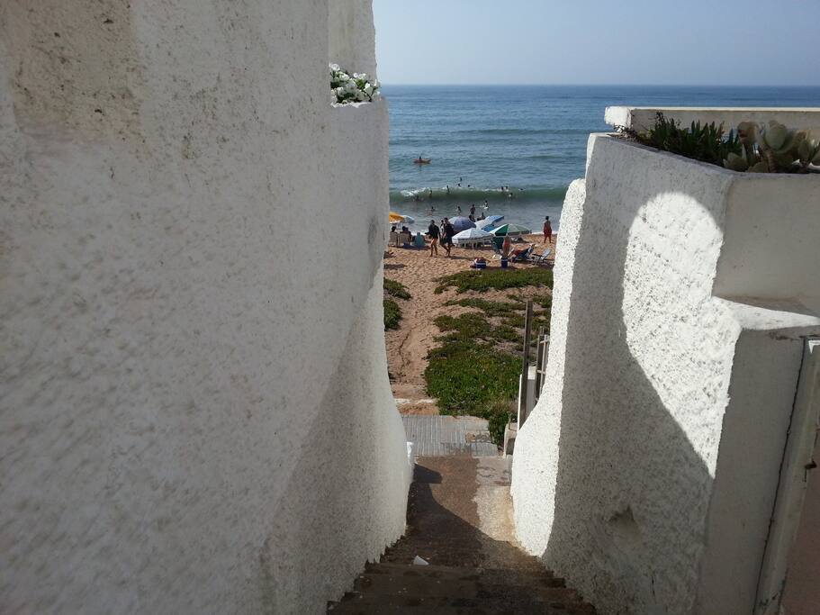 porte terrasse vers la plage