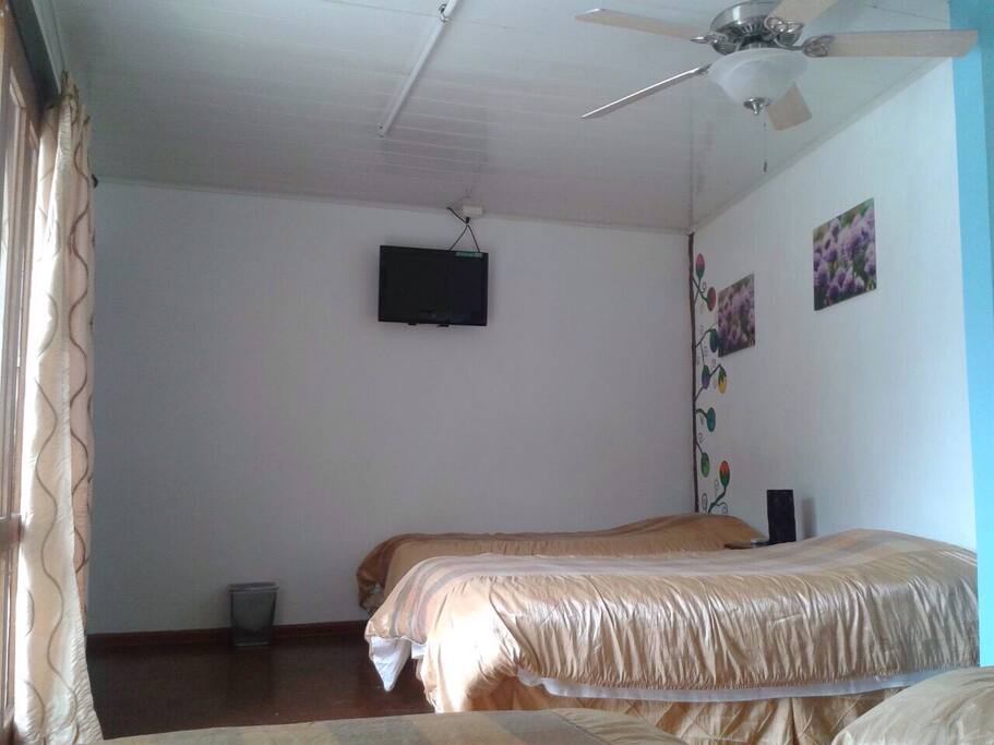 Interior Dormitorio tv, camas individuales