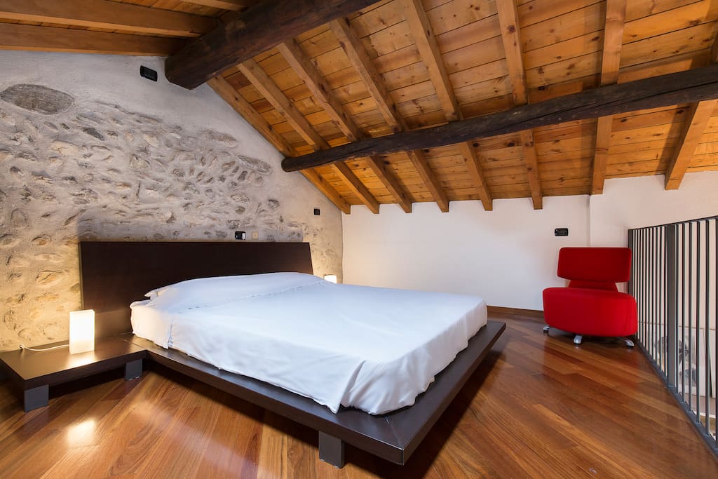 on the main mezzanine there is the king bed
