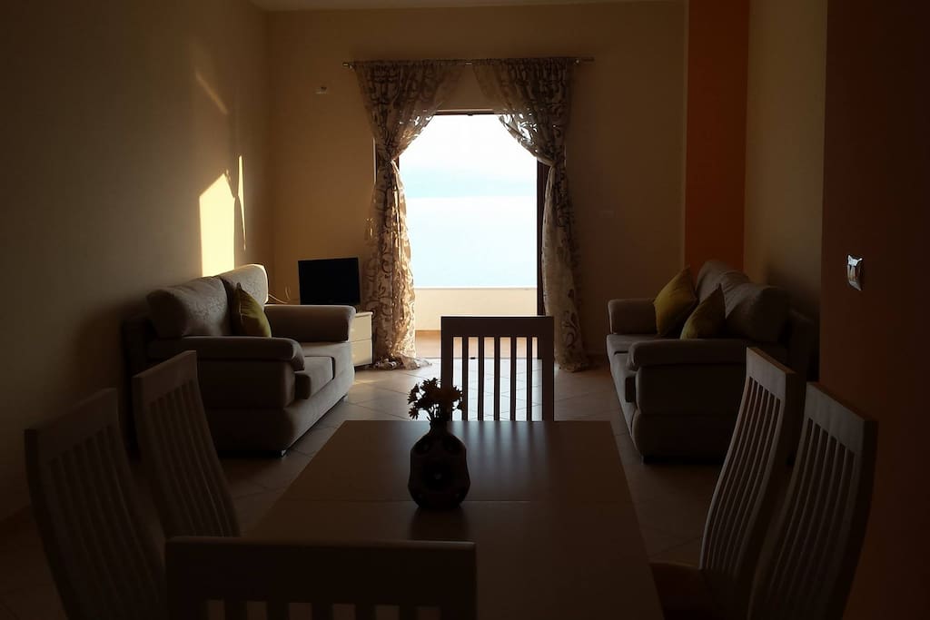 sea view living room ( double bed couch)