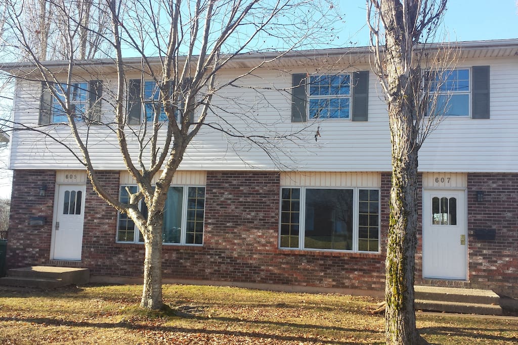 Right Side of Duplex, driveway in front.