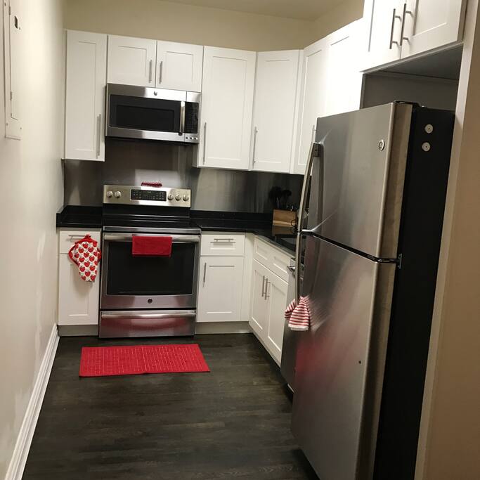 Spacious kitchen with new appliances