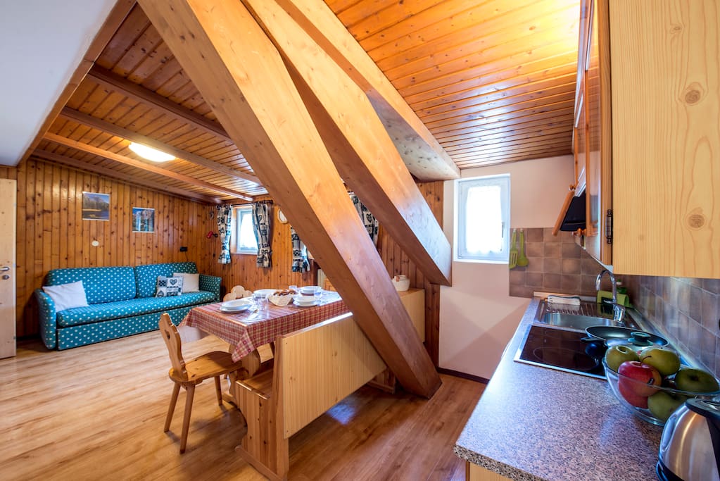 Bilocale alpino per 2/4 persone presso residence La Roggia/Pozza di Fassa - 2-room alpine apartment for 2/4 persons at Residence La Roggia/Val di Fassa