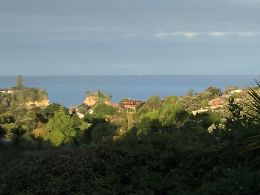 View from the deck to Waiake Beach