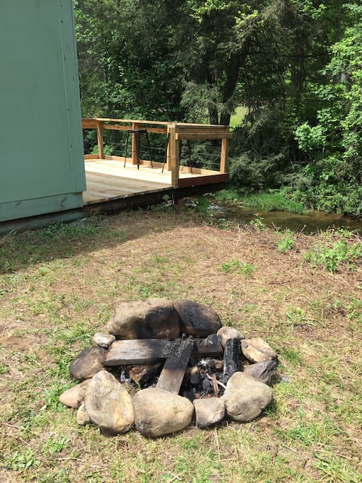 Fir pit. We sell firewood $5 a bundle or bring your own