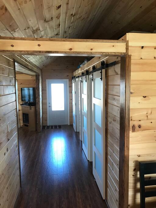 Hallway from kitchen to back deck.