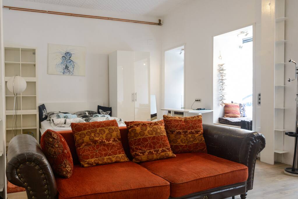 Bed couch and living space