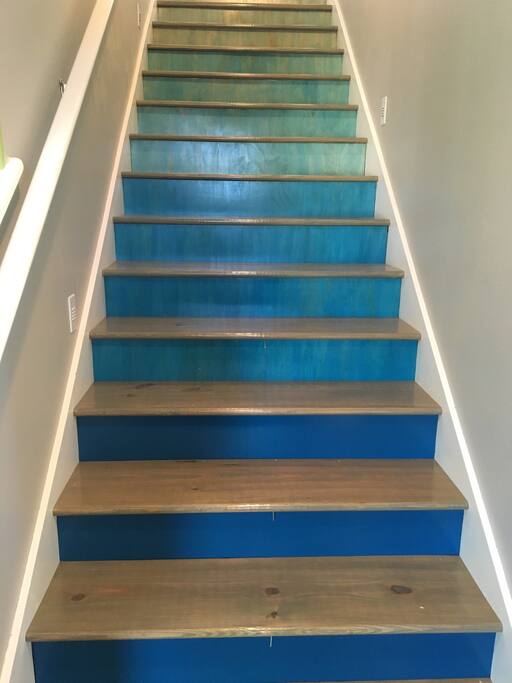 Walk Up These Stairs To Our Living Area