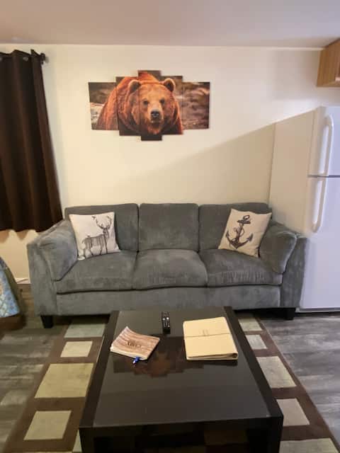 Popular Airbnb listing: The Kodiak Cabin - studio with all the amenities in Bear Creek