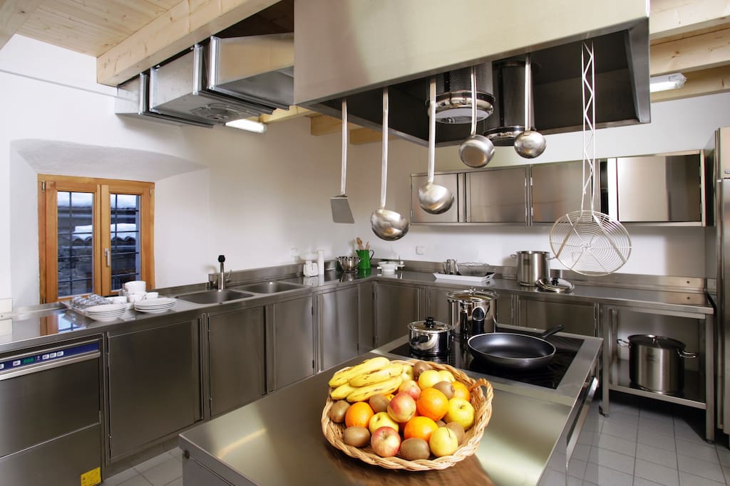 Professional fully-stocked kitchen for guest use!