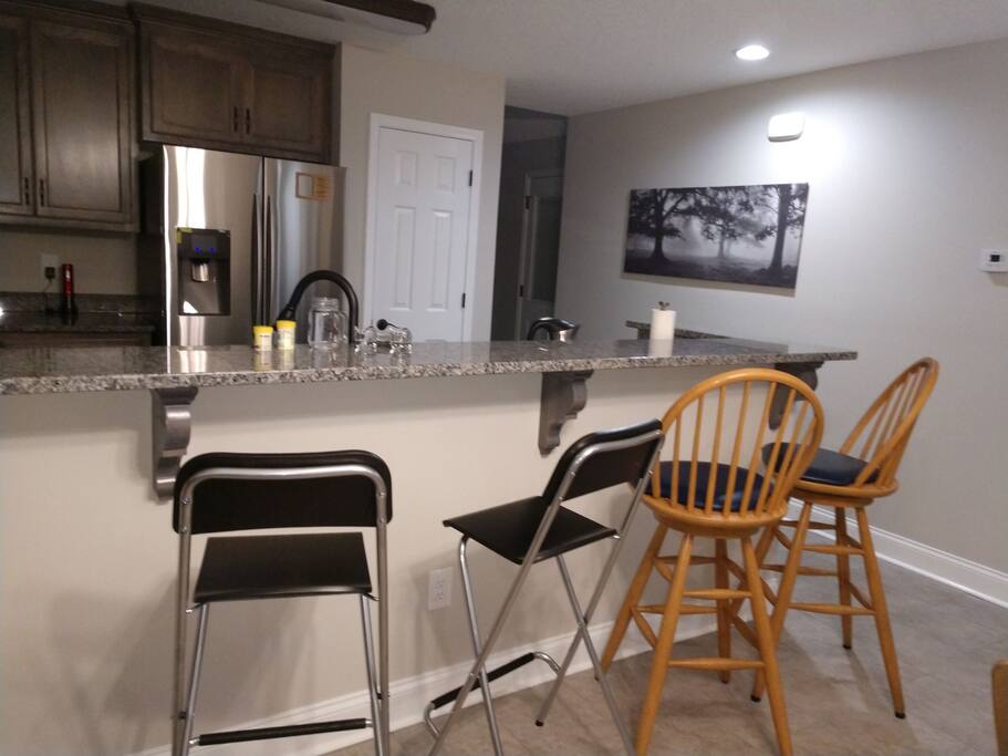 Seating at the breakfast bar...