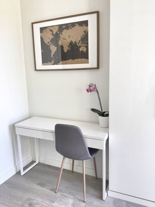 Small desk area in bedroom for working