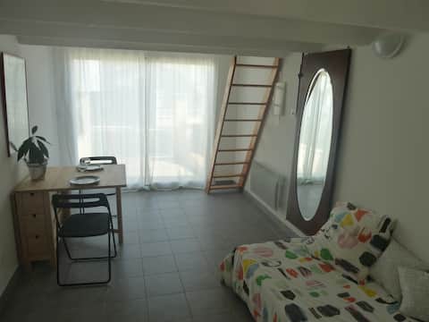 Joli T1, entrée/jardin privé, 5mn CHU/facs/trams