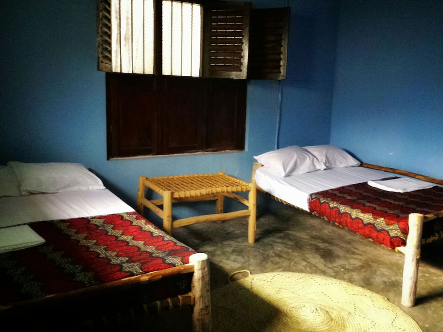 Quad room with two double beds