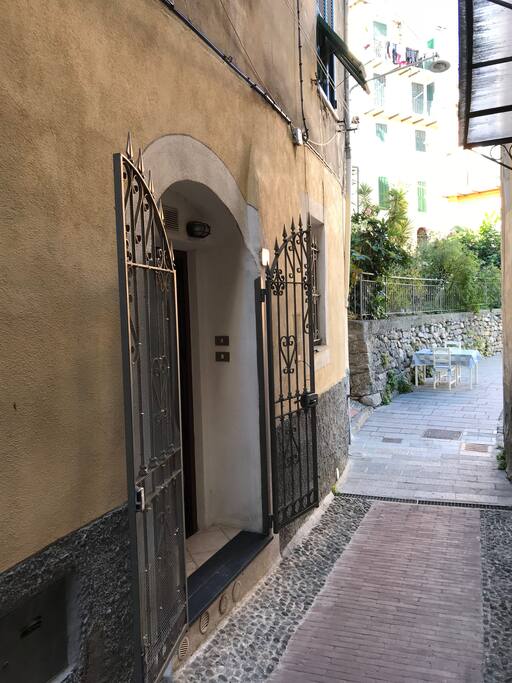 Happy Italy outside from of house