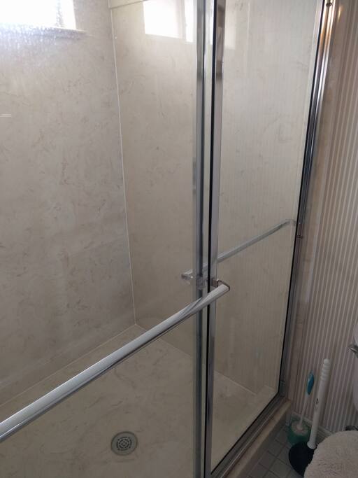 Decadent, deluxe walk in shower.