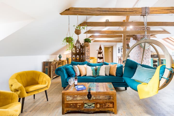 Chill in the Hanging Chair in a Boho-Chic Loft