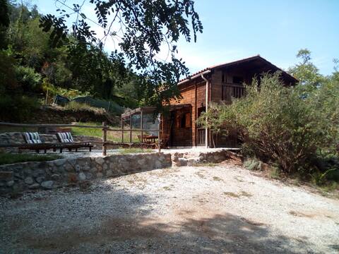 The chalets at the foot of the Canigou mountain