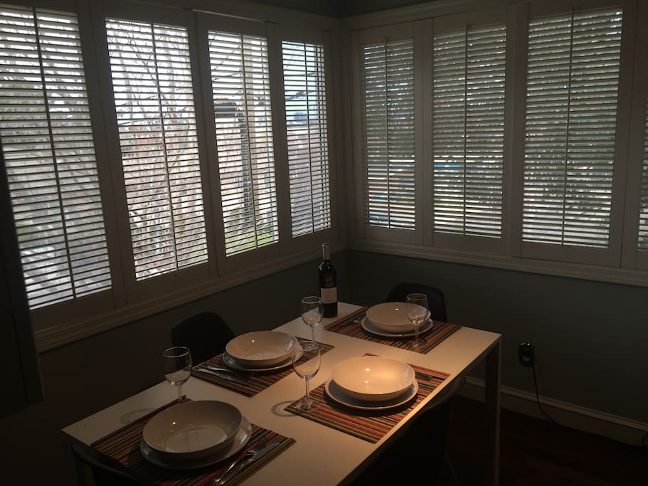 Cozy dining nook.