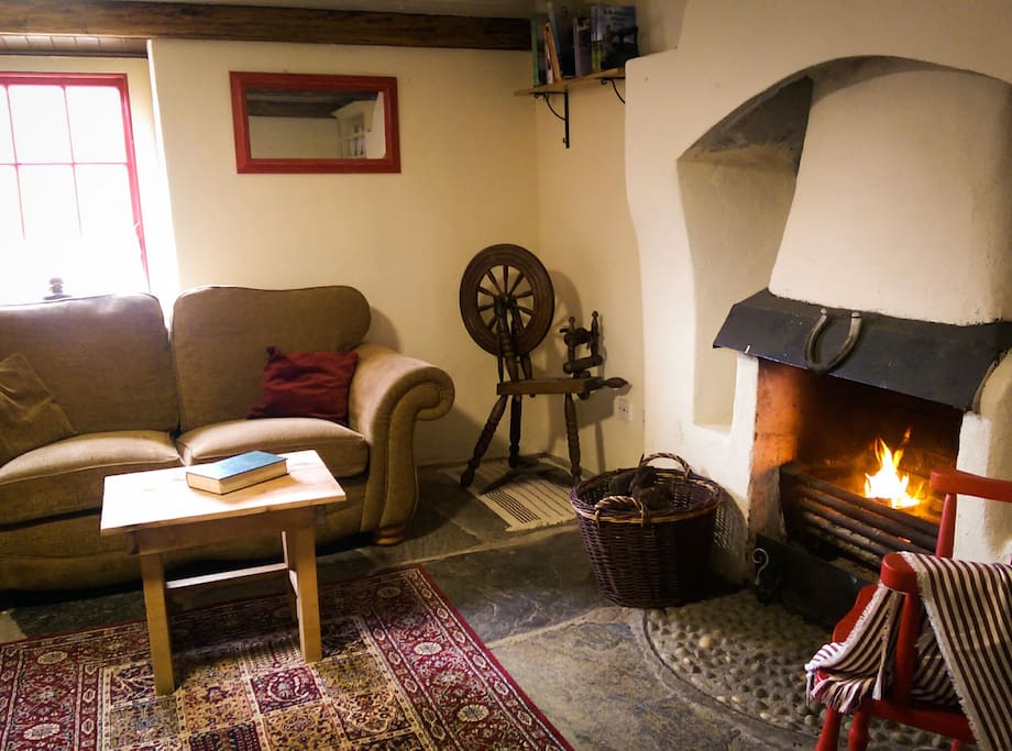 In Glebe Cottage the central heating is heated by a water boiler fitted to the original open fireplace. Guests will be provided with locally cut peat turf for fuel. The cutting of turf is a tradition that goes back millennia in Ireland.