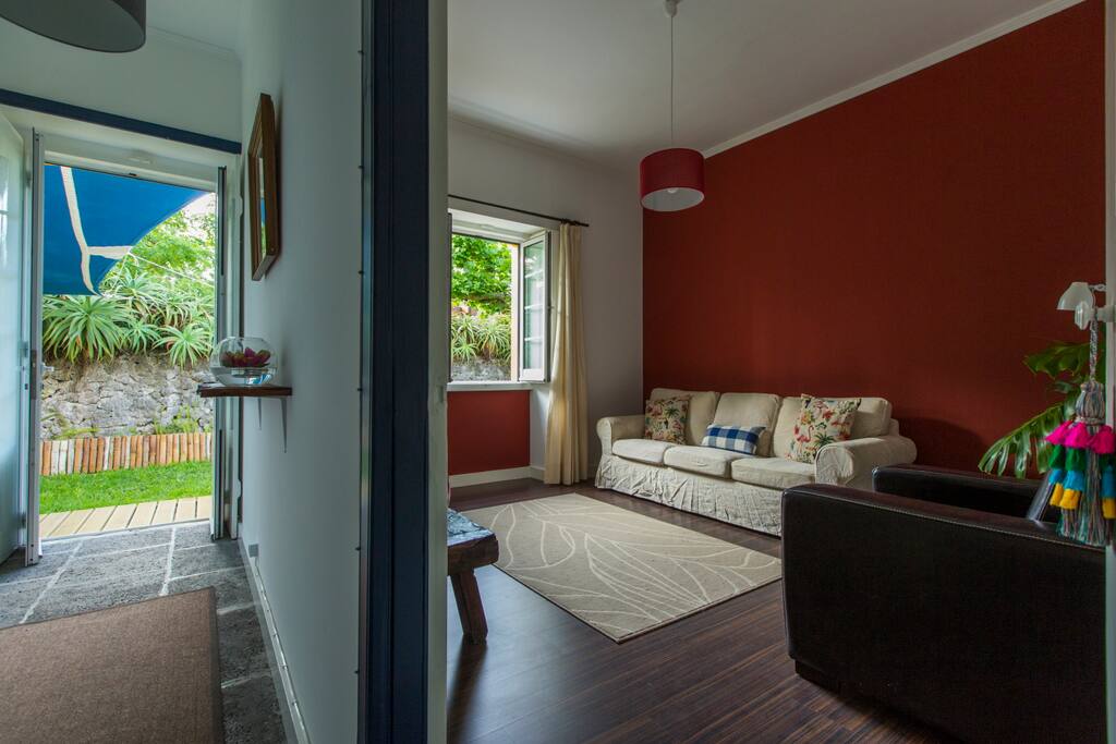 Hall and living room