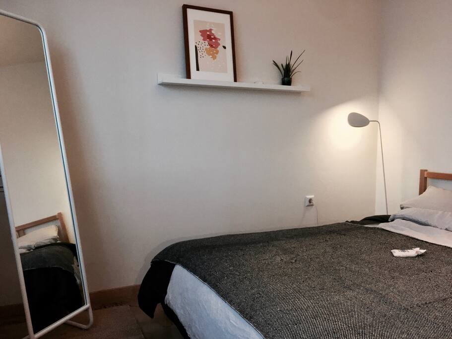 Bedroom with Double Bed and Mirror