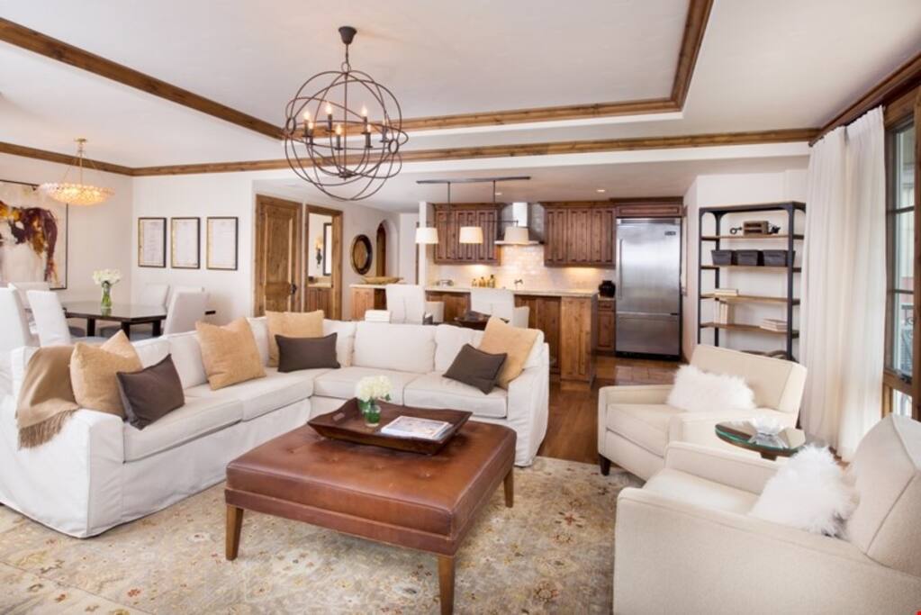 Take a seat in the comfortable sitting area after a day on the slopes.
