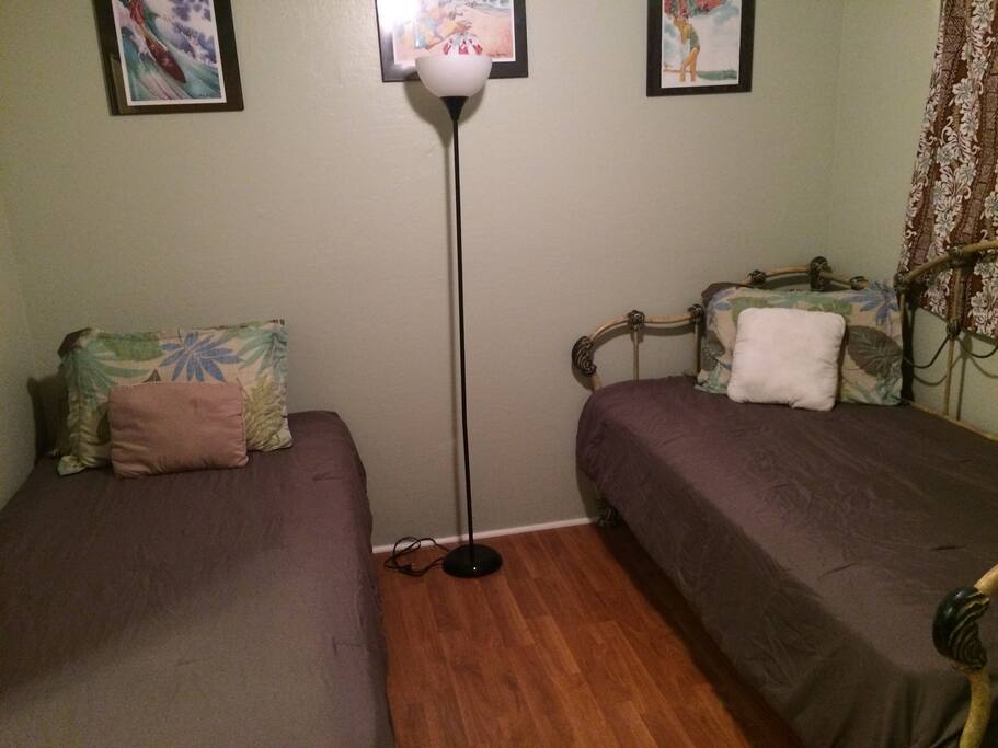 Your room with twin beds (can covert to a King!)