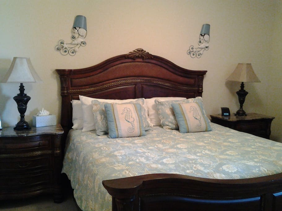 Master Bedroom with comfy king size euro-top mattress