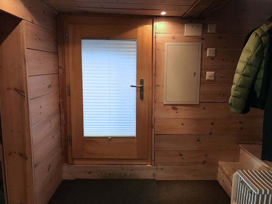 Inside the chalet, the entrance.