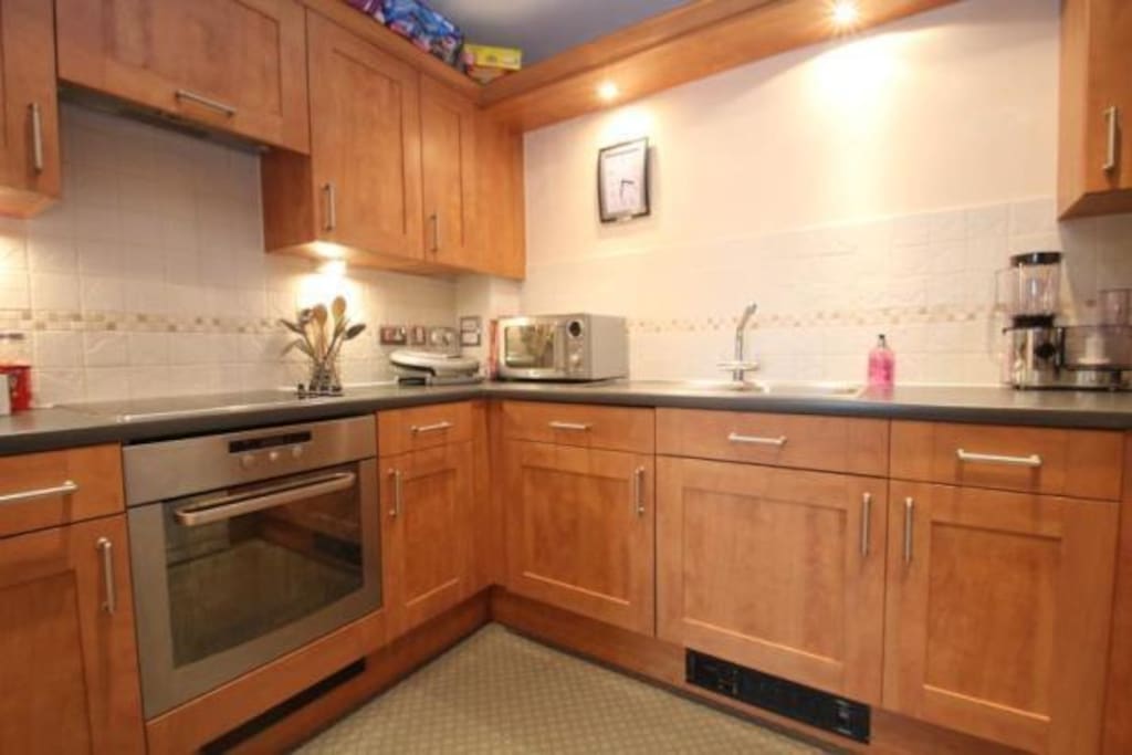 Fridge/Freezer (out of picture), Washer/Dryer, Dishwasher, Toaster, Kettle etc