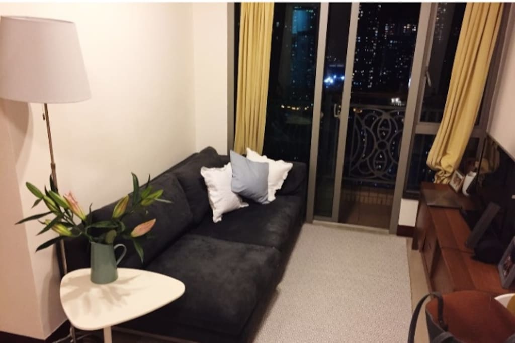 Our living room and balcony