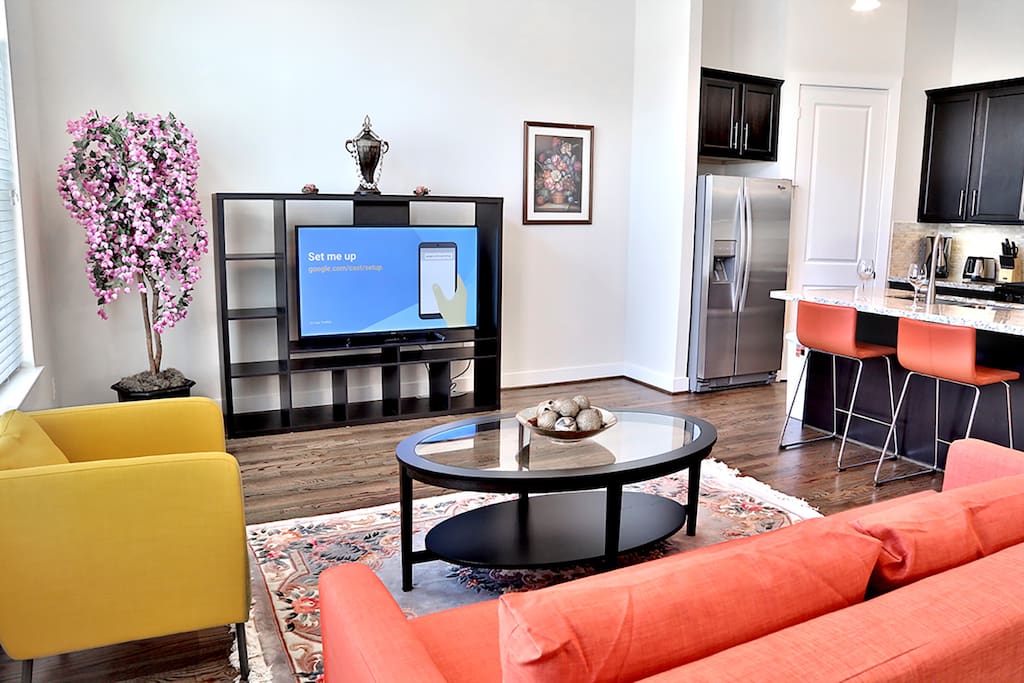 Another view of living room with TV.