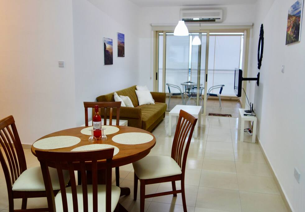 The open plan kitchen area, linking with the balcony