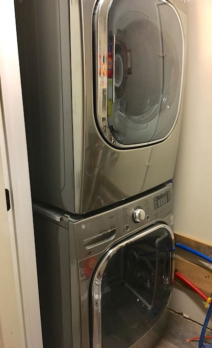 New washer and dryer so you don't have to take dirty laundry home with you.
