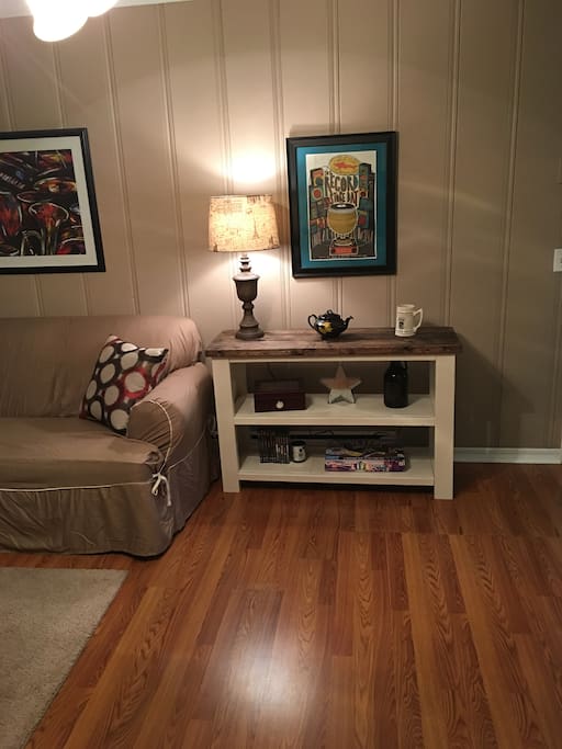 Additional sofa in the family room.