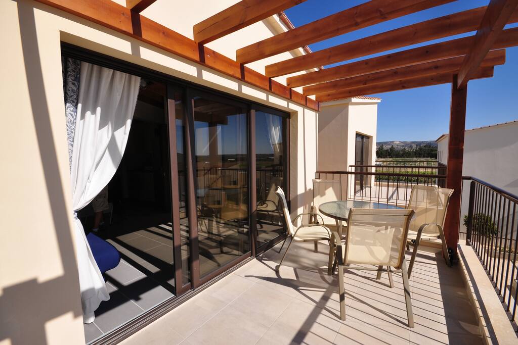 There is a table and four chairs for dining but why sit inside when you can enjoy your meals al fresco on the terrace.