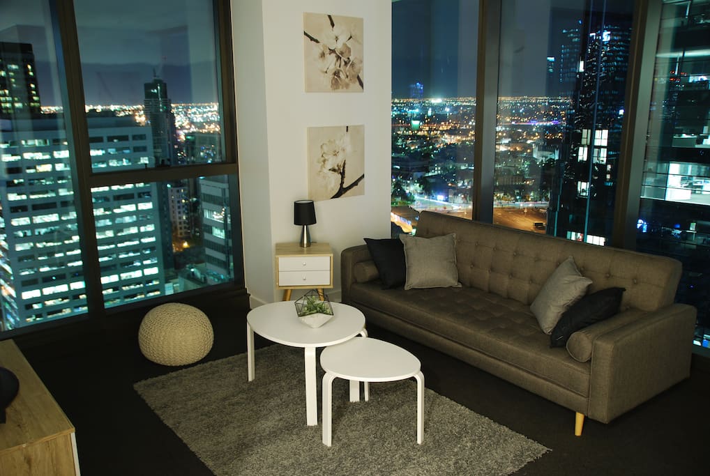 Living room at night