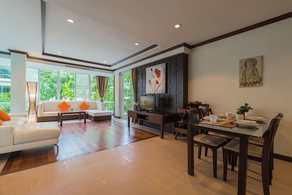 The lounge and dining area