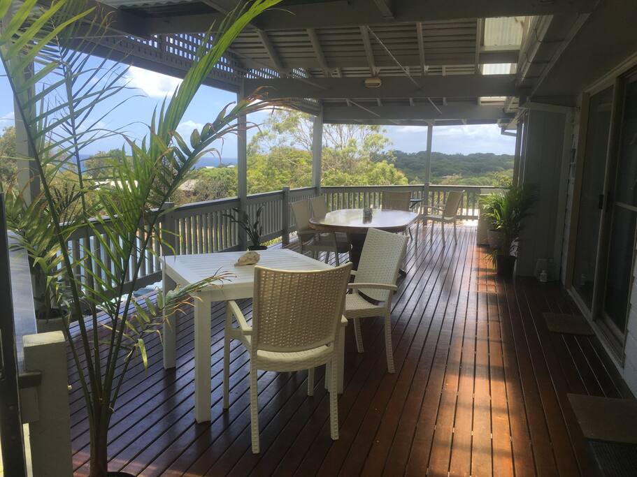 Breakfast deck with views