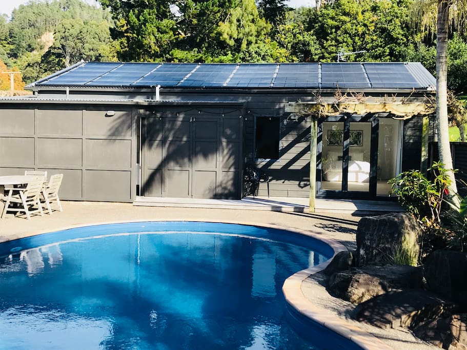 Solar heated pool