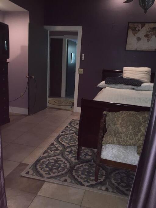 Master bedroom with queen bed