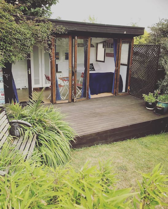 The Studio has its own decking for visitors to use.