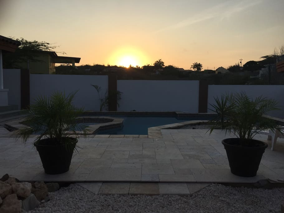 Sunrise at the pool/jacuzzi