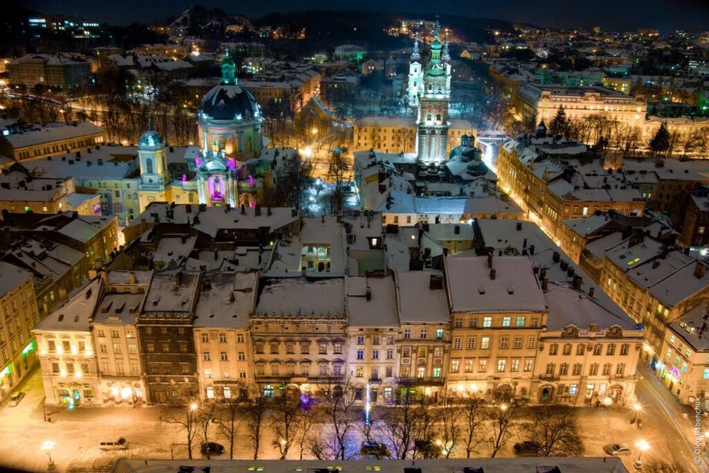 Old Lviv at night